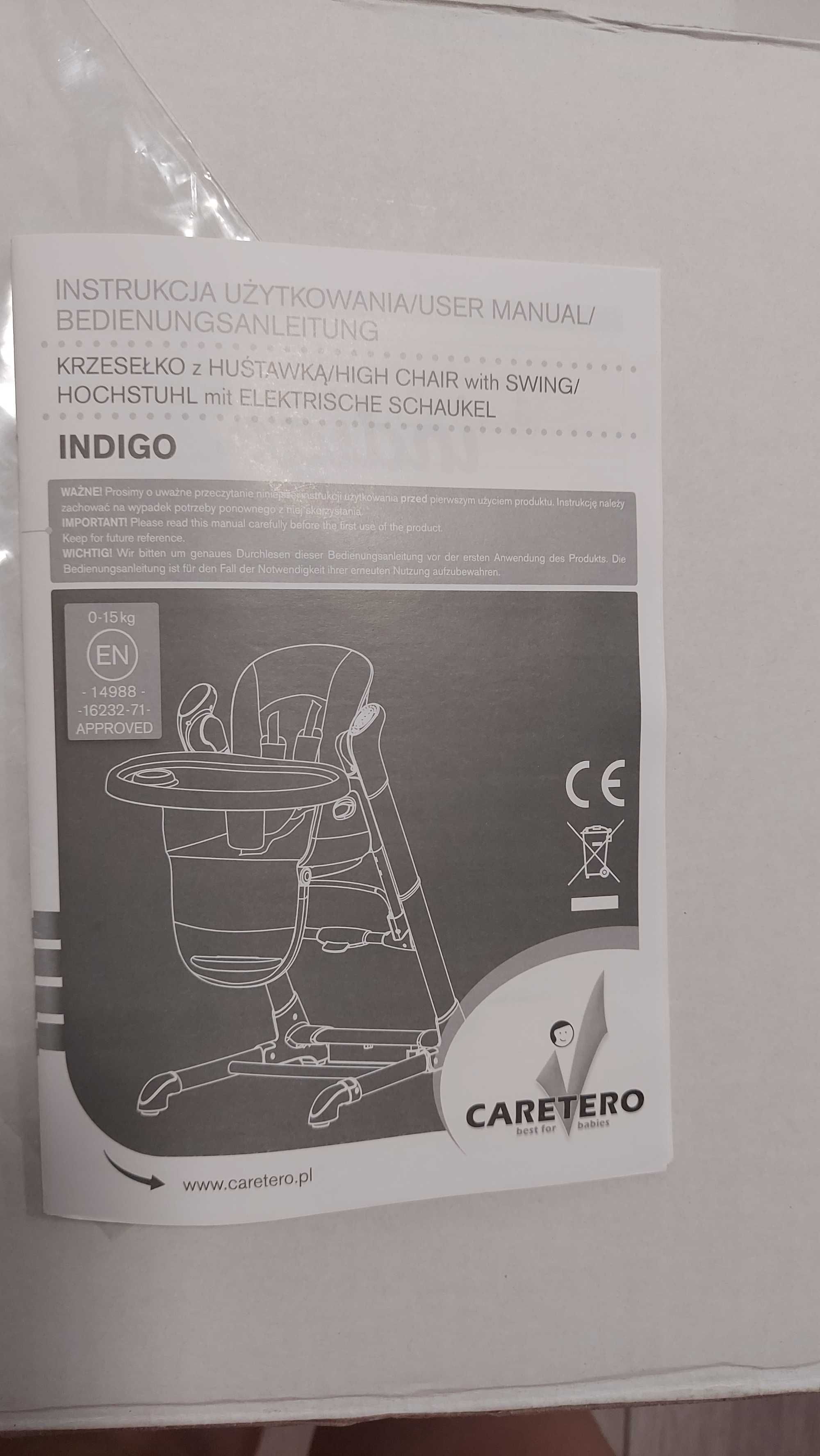 Стільчик для годування + гойдалка Caretero Indigo
