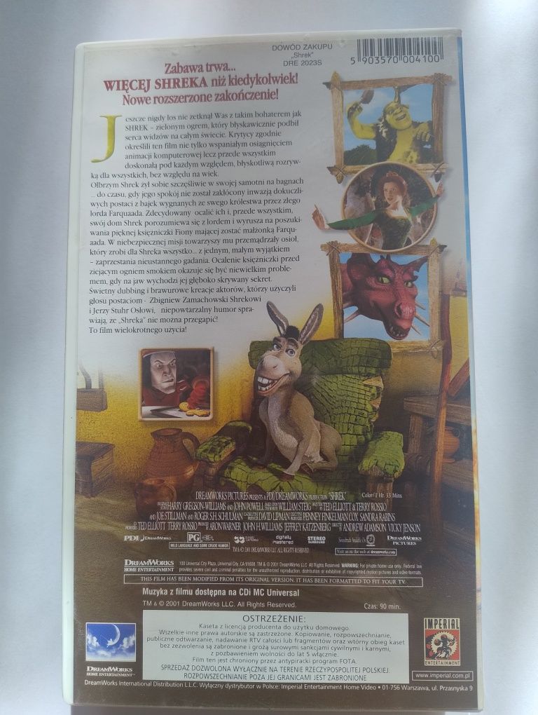 Shrek Disneya VHS