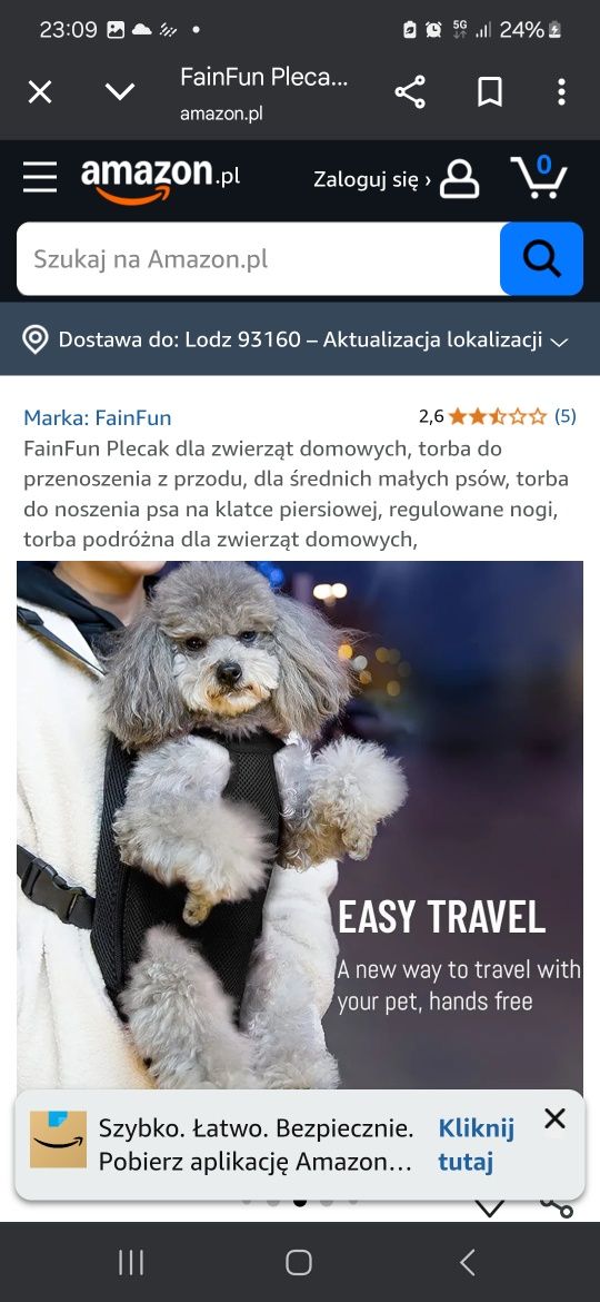Plecak dla psa/kota fainfun m