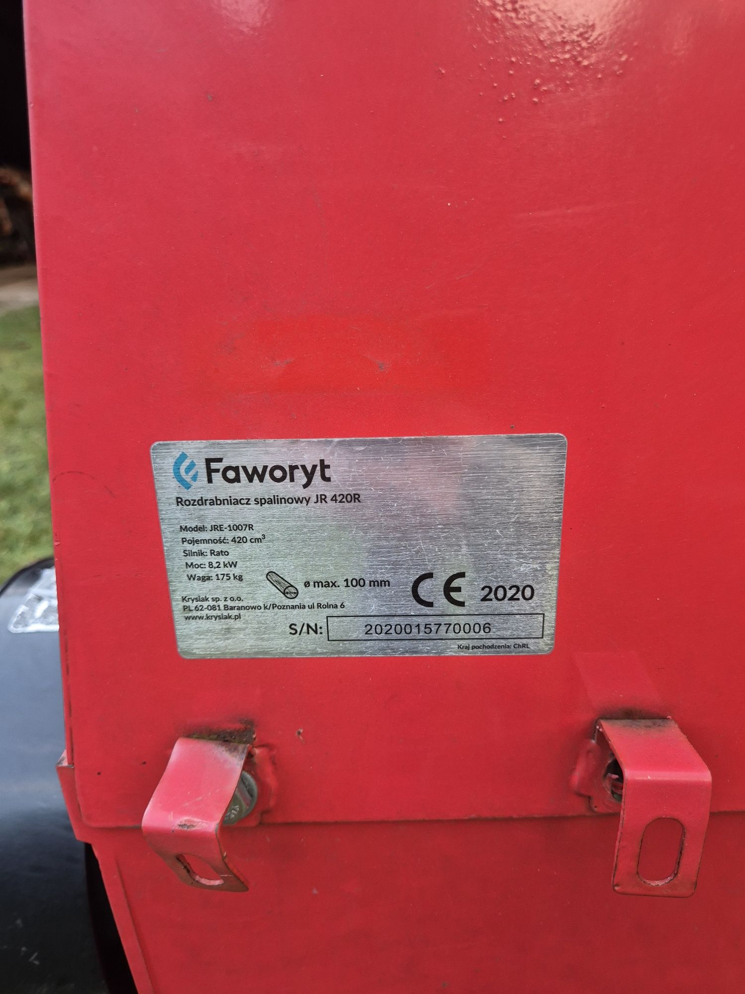 Rozdrabniacz rębak spalinowy do gałęzi,,Faworyt Jr420r''
