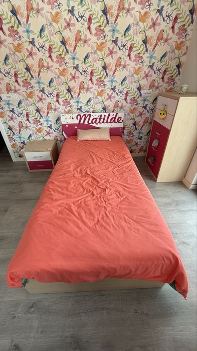 Mobilia de quarto completo de solteiro 200cmx90cm madeira
