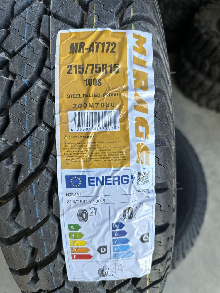 NOWE opony terenowe 215/75R15 Mirage MR-AT172 A/T 4x4 offroad WYSYŁKA