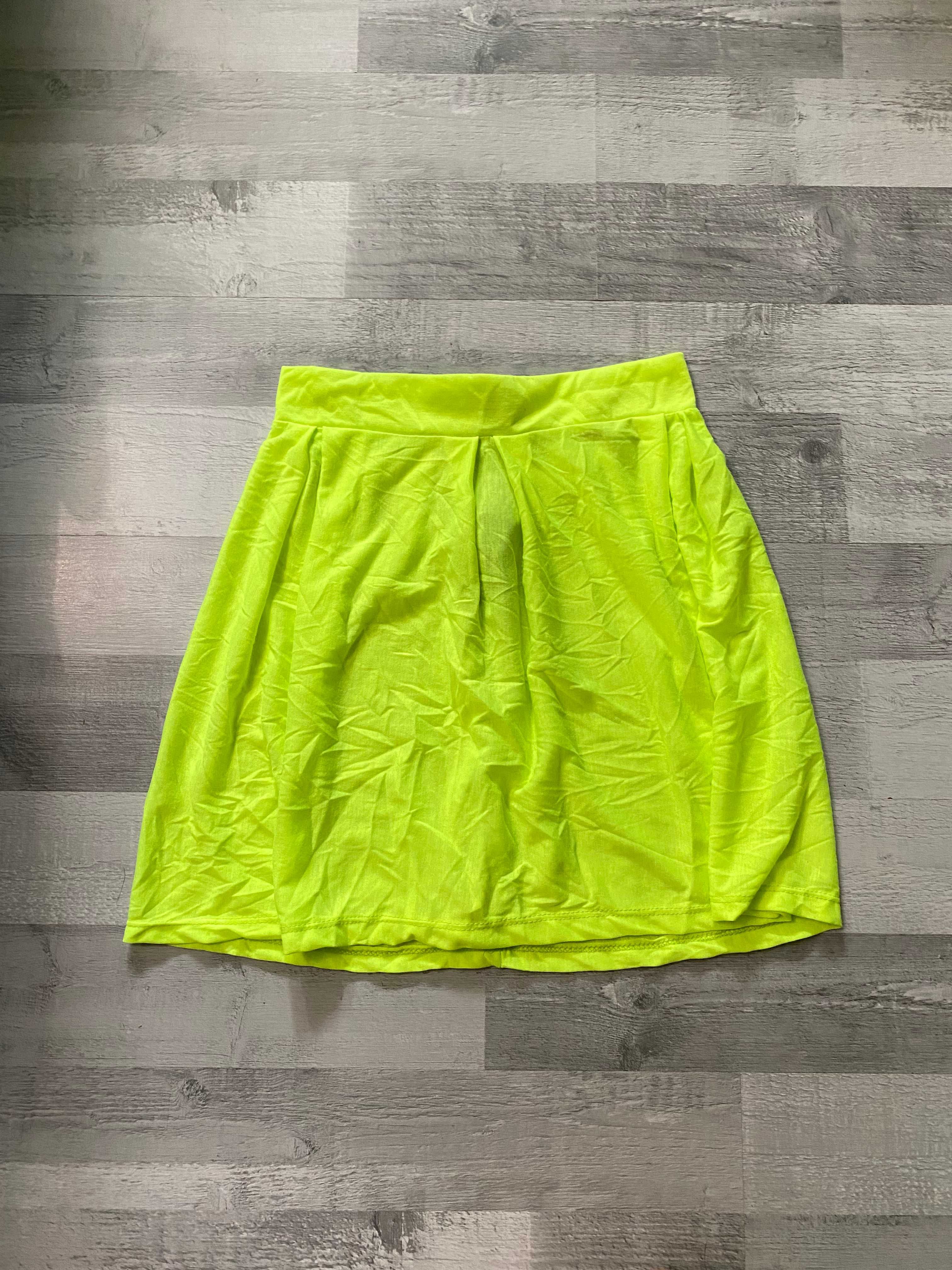 Neonowa spódnica spódniczka zielona neon z zamkiem zwiewna lekka S