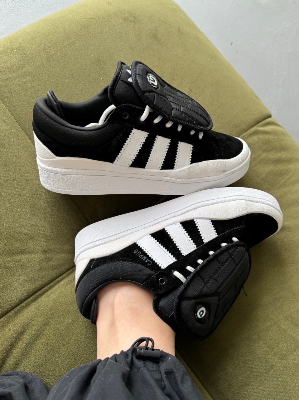 Жіночі кросівки Adidas Campus x Bad Bunny Black/White