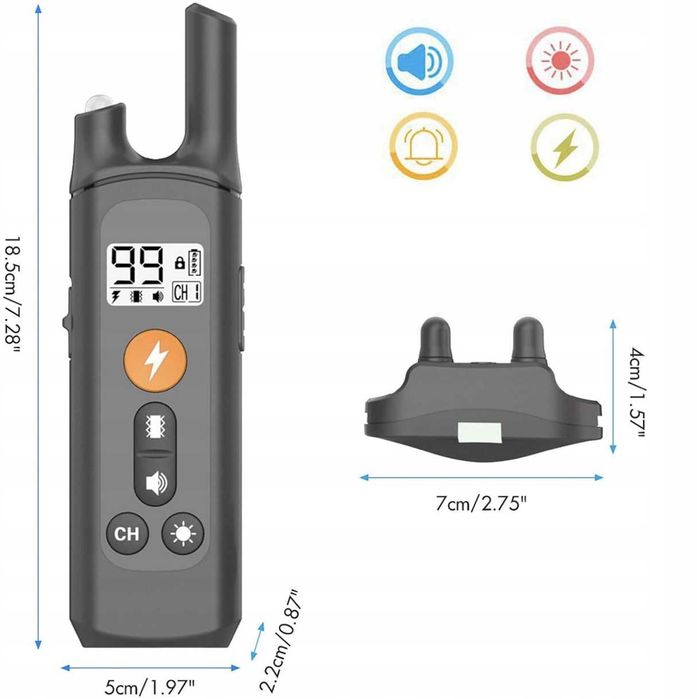 Elektryczna Obroża Treningowa dla Psa 800m Pilot LCD Wodoodporna