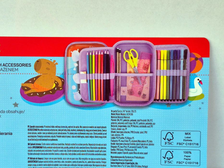 Piórnik Szkolny z Wyposażeniem Silikonowy Przeźroczysty Kayet NOWY