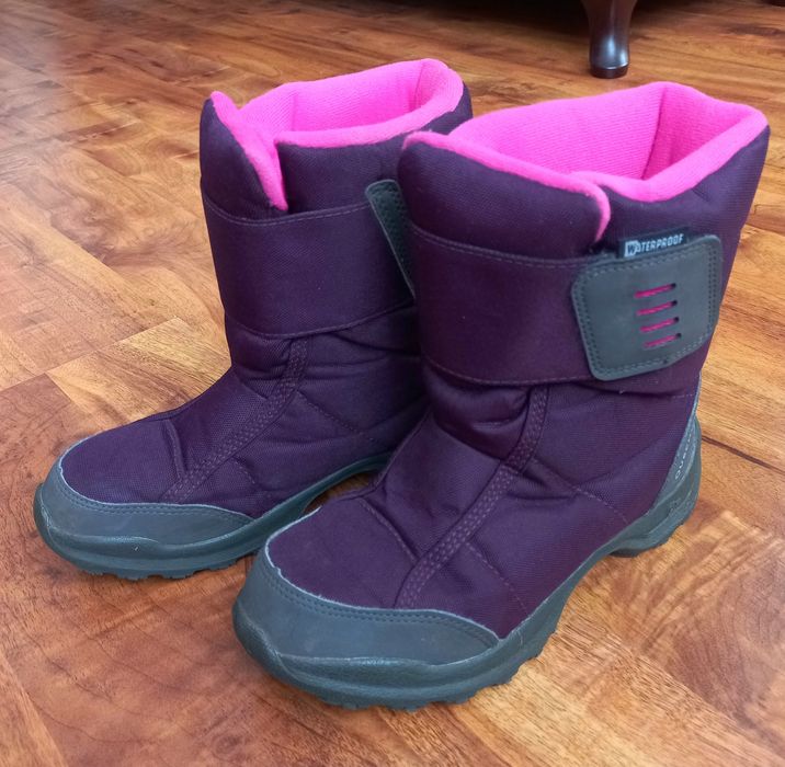 STAN BDB!!! QUECHUA 34 Buty turystyczne śniegowce ocieplane