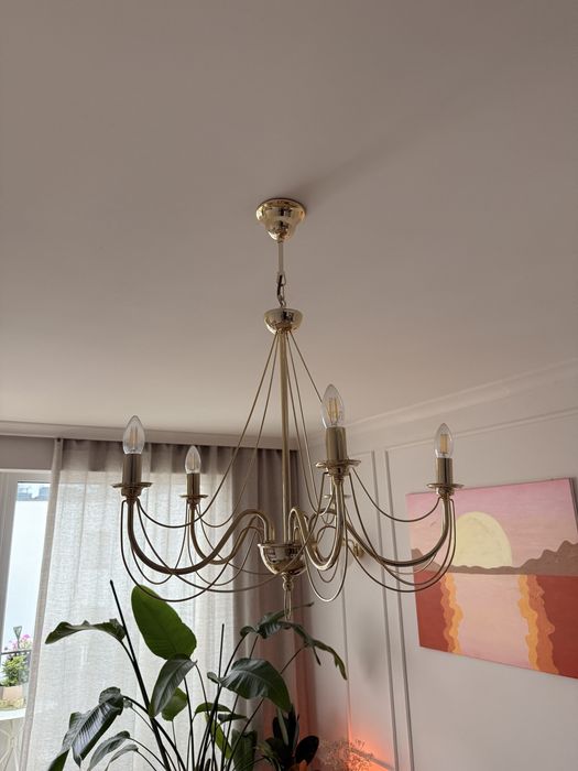 Złoty żyrandol Glamour