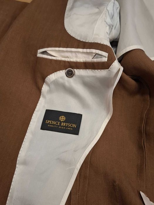 Garnitur Suitsupply r. 46 – Irlandzki Len Spence Bryson (Half Canvas)