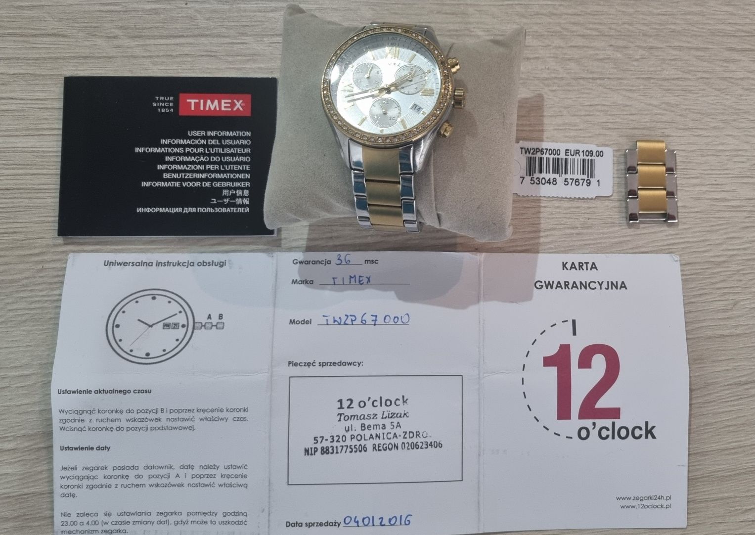 Zegarek Timex TW2P67000 damskistan bdb