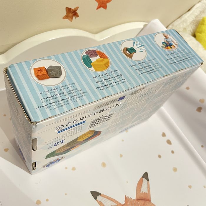 Canpol Babies miękkie gumowe klocki sensoryczne edukacyjne kształty