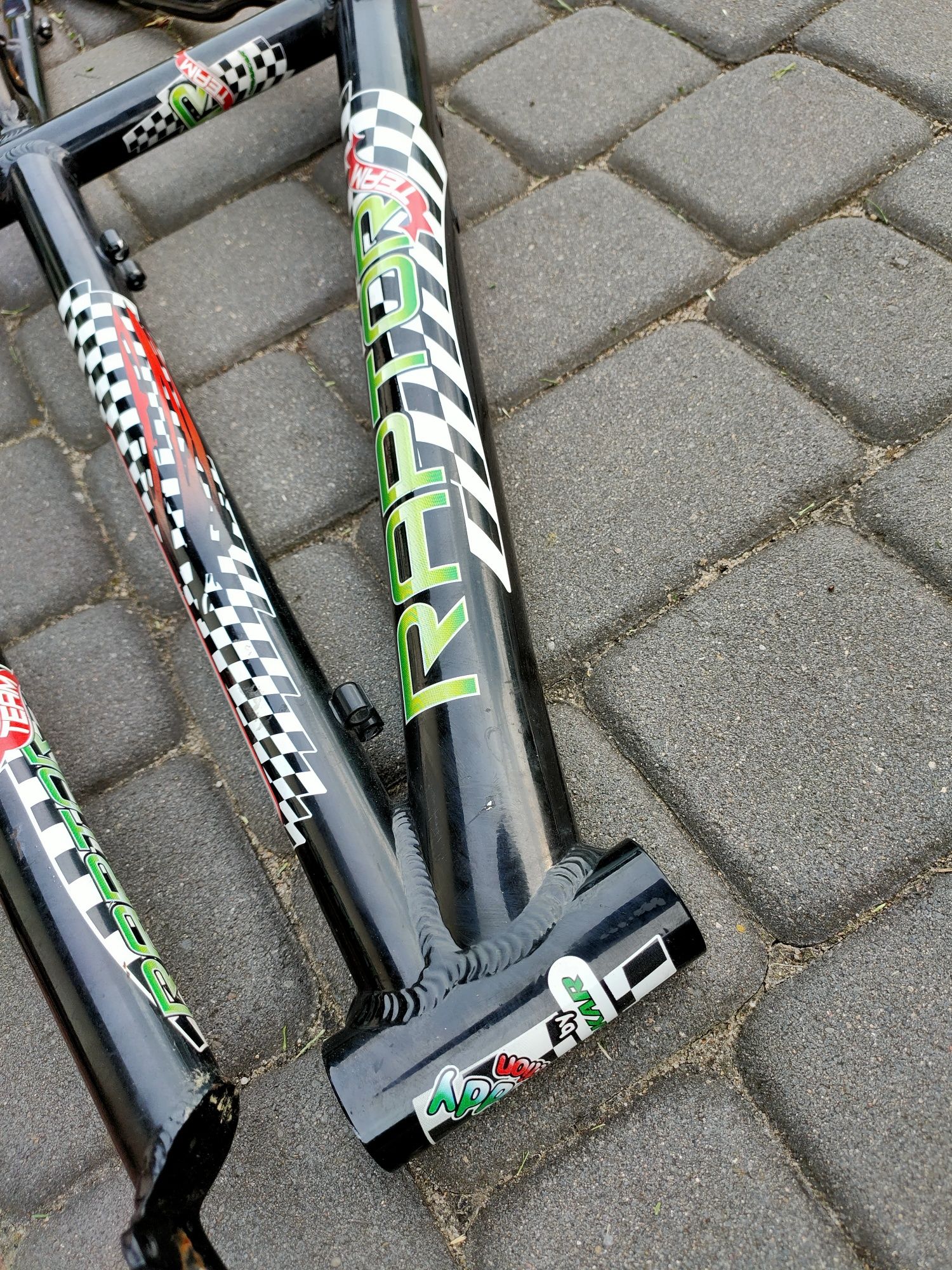 Frameset roweru dziecięcego Merida Raptor. Zestaw