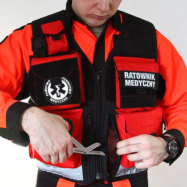 Modułowa Kamizelka Taktyczna Ratownika FLUO PRM z kompletem emblematów