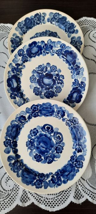 3 talerze obiadowe Włocławek PRL