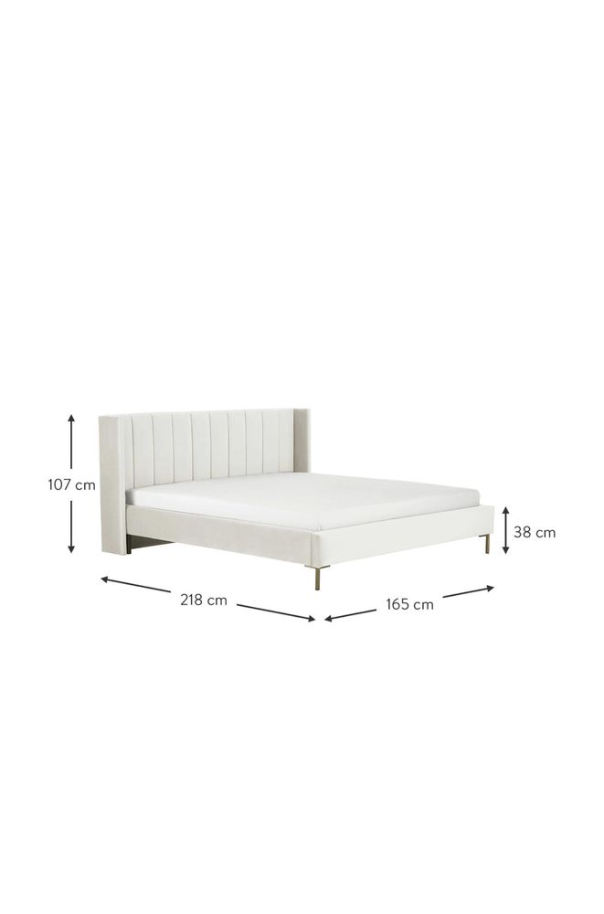 Welurowe łóżko Westwing 140 cm