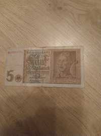 Stary banknot 5 marek