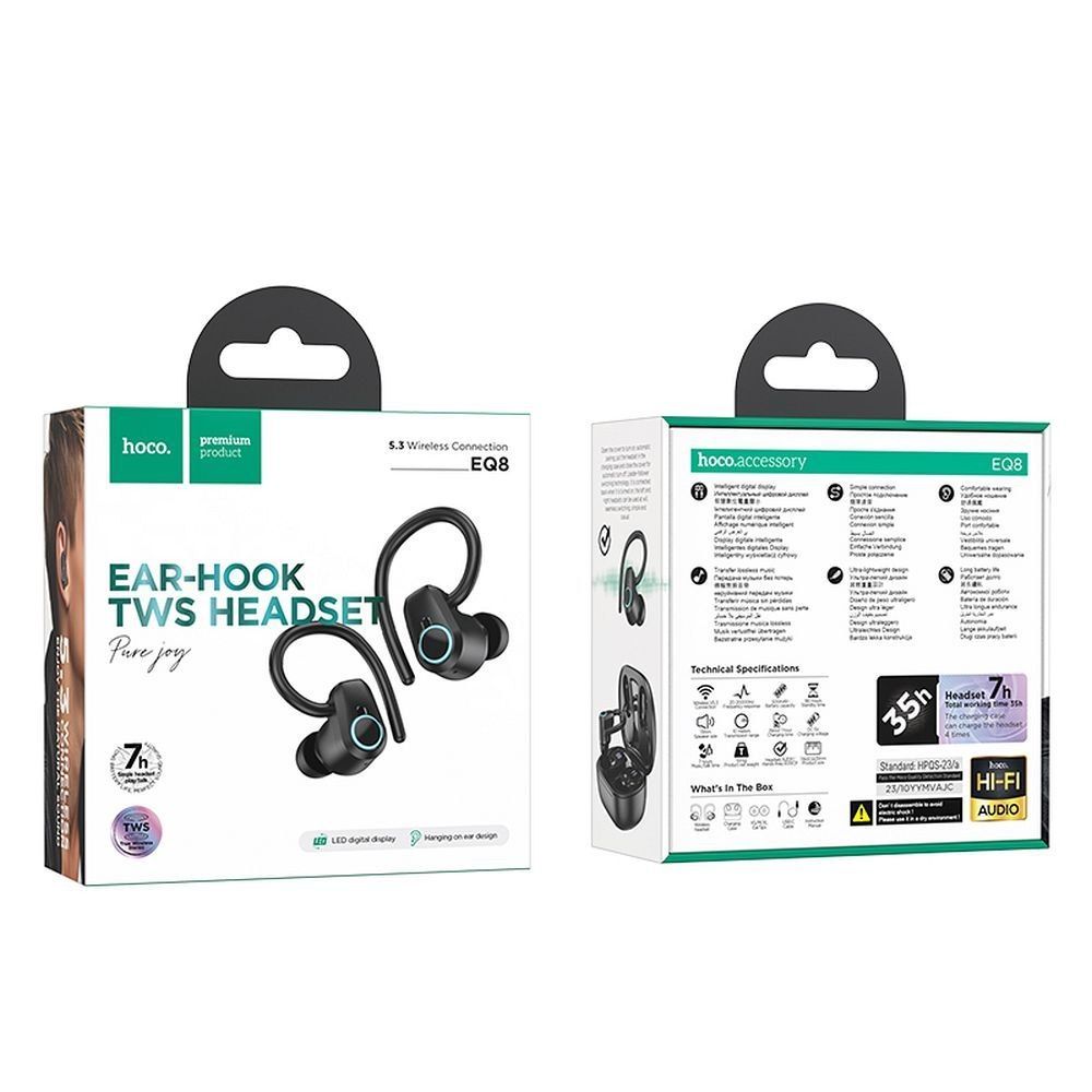 HOCO słuchawki bezprzewodowe bluetooth TWS EQ8 czarne