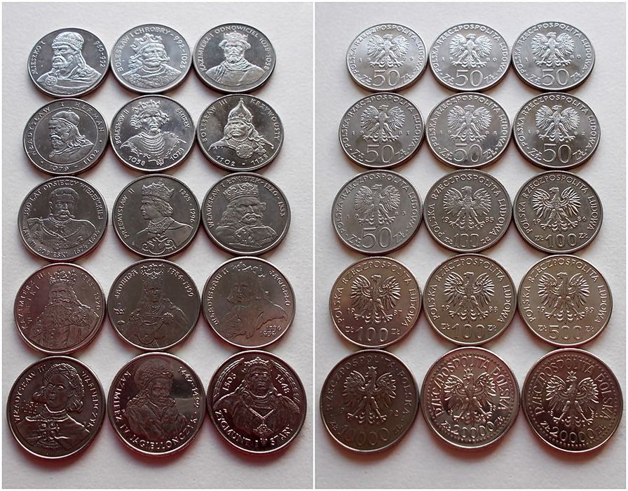 Zestaw - Poczet Królów Polskich - 1979 - 1994 rok