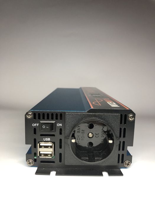 Інвертор FLAMEZUM 1000 Вт 12 V → 230 V, чиста синусоїда, USB