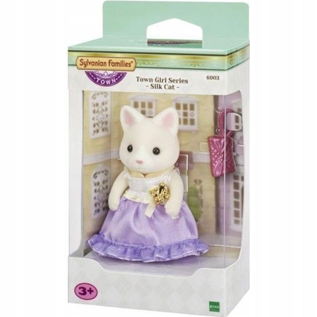 Sylvanian Families 6003 Figurka Jedwabny Kot Lulu Kotka Epoch Torebka