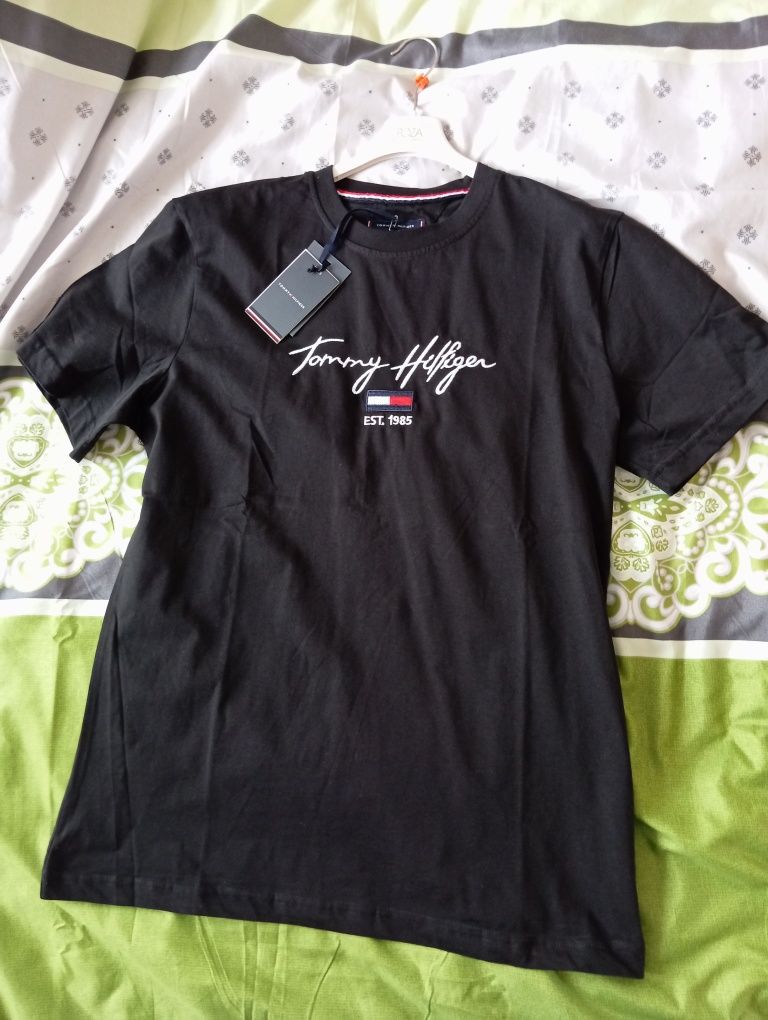 Koszulka Tommy Hilfiger, t-shirt klasyczny, czarny XXL