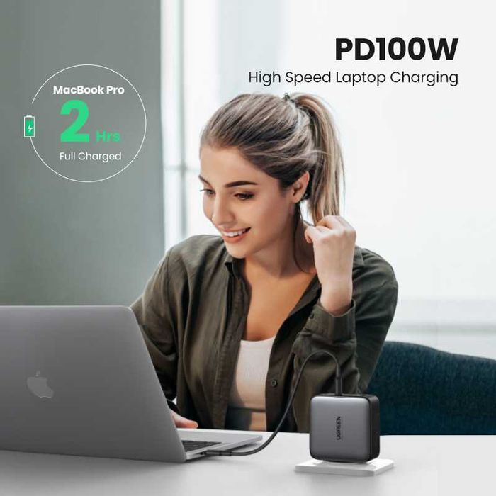 Блок зарядки 100W Ugreen gan зарядка блочок для быстрой зарядки