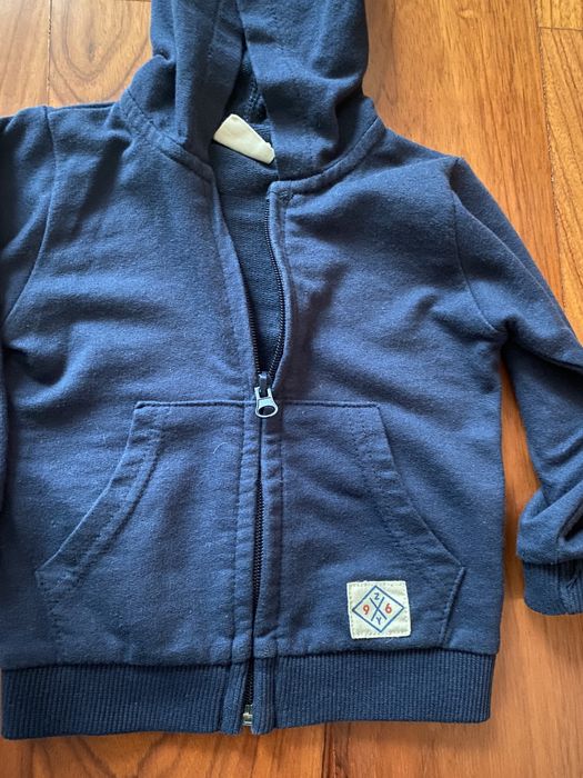 Casaco de fecho com gorro azul menino 9/12m Zippy
