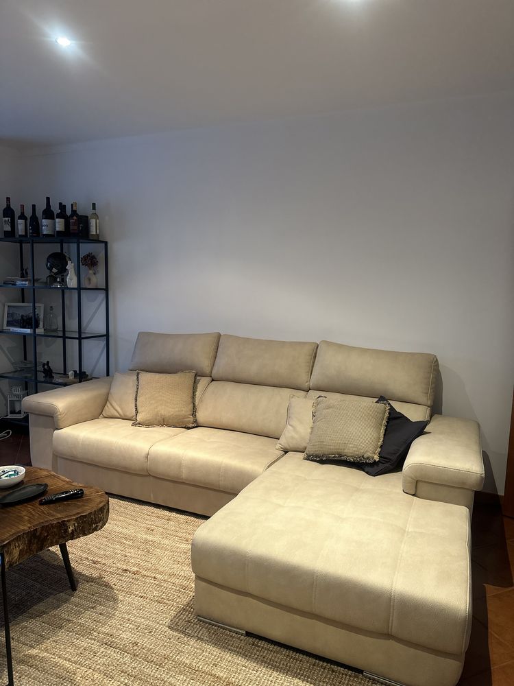 Sofa chaiselongue microfibra camel
