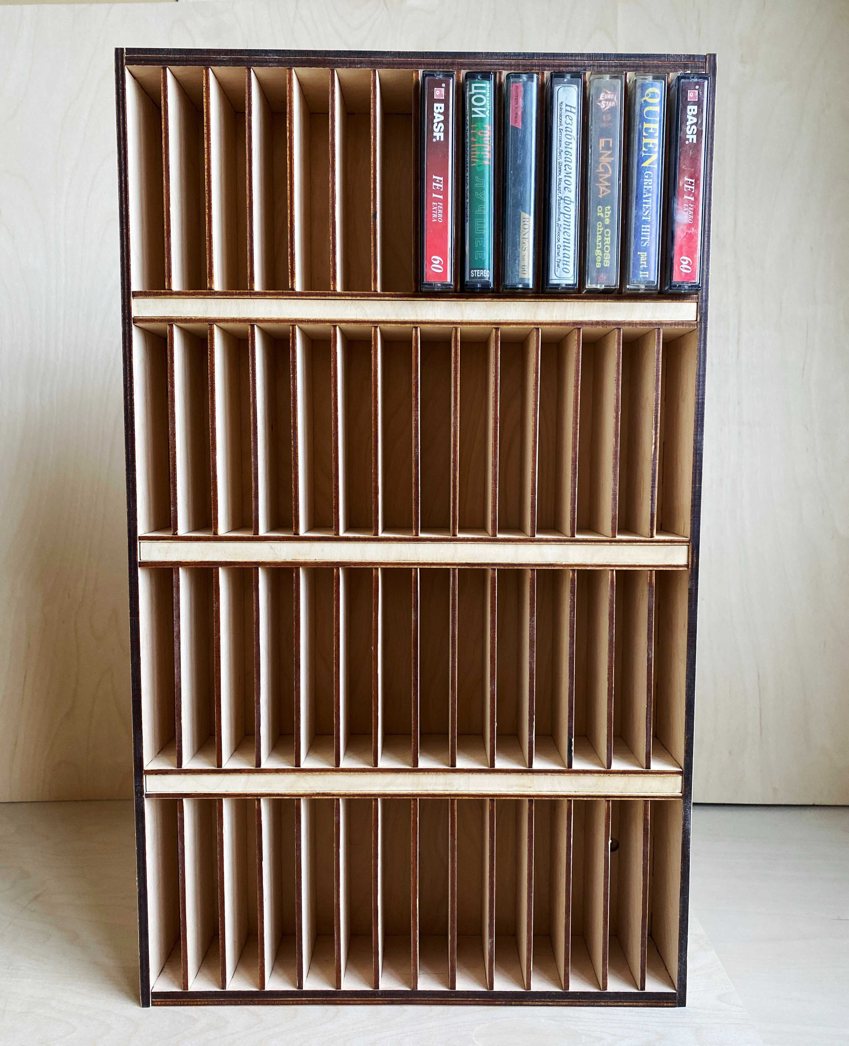 Полиця для касет підставка дерев’яна НОВА  |  Різні моделі
