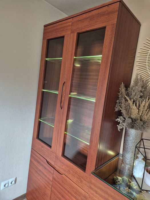 Meble zestaw 5x komoda rtv gablotka witryna podwietlane led