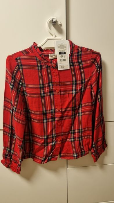 Koszula bluzka w kratke czerwona swiateczna