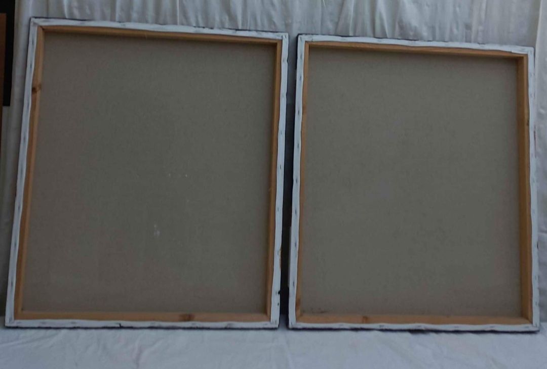 Conjunto 2 quadros pintados à mão
