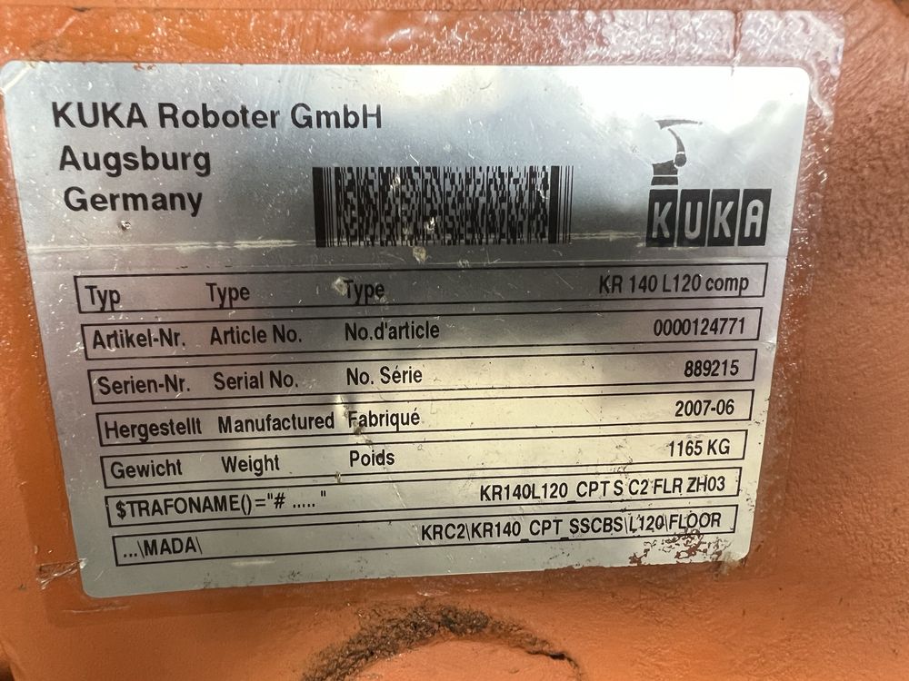 Robot cnc KUKA KR140 L120 komp