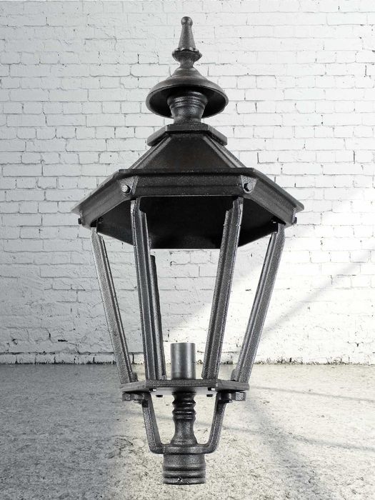 Podwójna lampa latarnia ogrodowa żeliwna, solidna, Hc=340cm