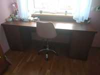 Super solidne duże biurko  podświetlane + półki. Gratis dywan