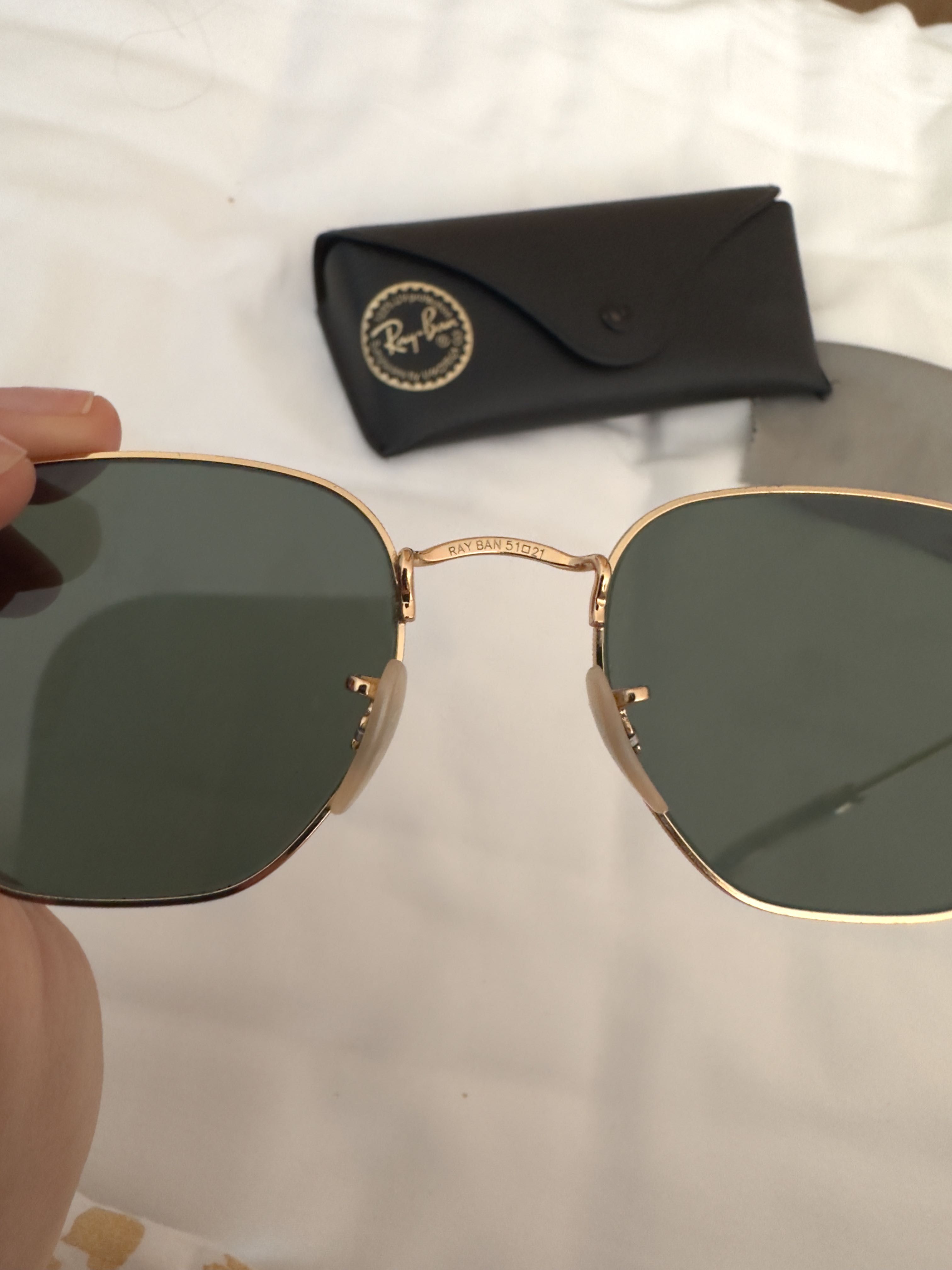 Окуляри Ray Ban Hexagonal 51 mm Gold Green