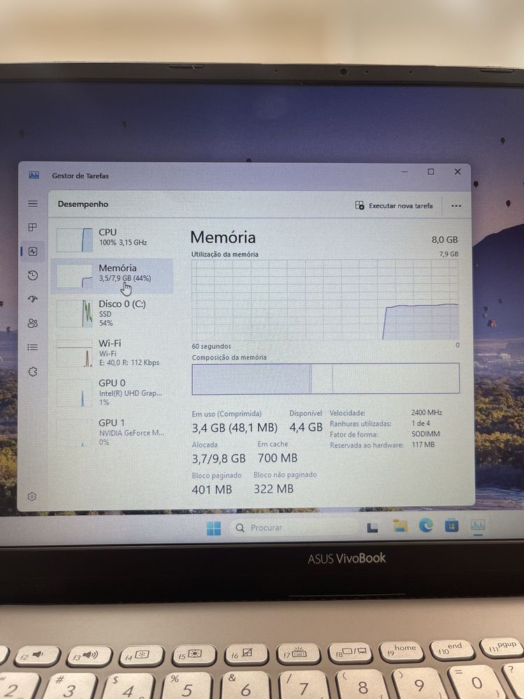 ASUS Core i7 8TH Geração 8 GB de RAM 1000 GB SSD 2 GB Nvidia