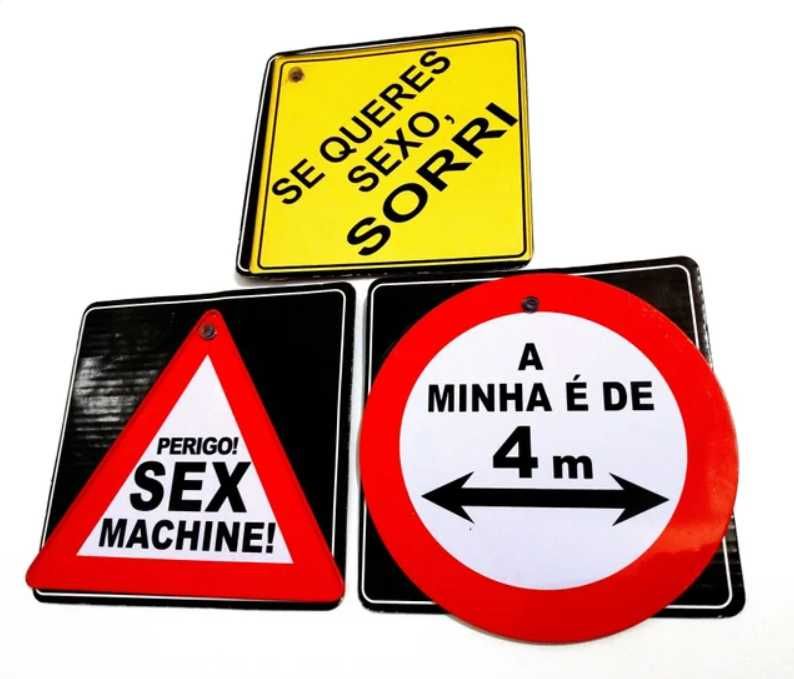 3 Placas em Metal com Ventosa - Novas e seladas