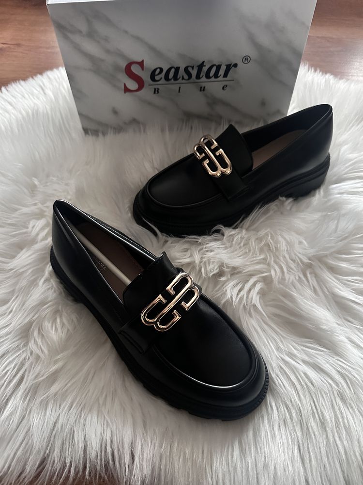 Mokasyny czarne 36-41 seastar nowe