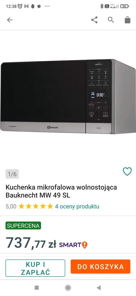 Kuchenka Mikrofalowa Bauknecht MW49SL