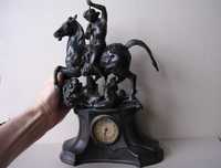 Stary zegar Rycerz na koniu antyk