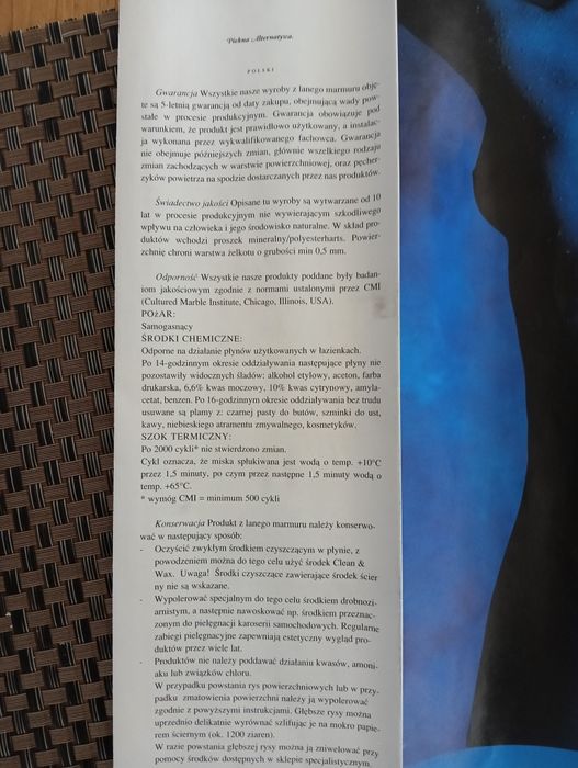 Umywalki z lanego marmuru Marmarite