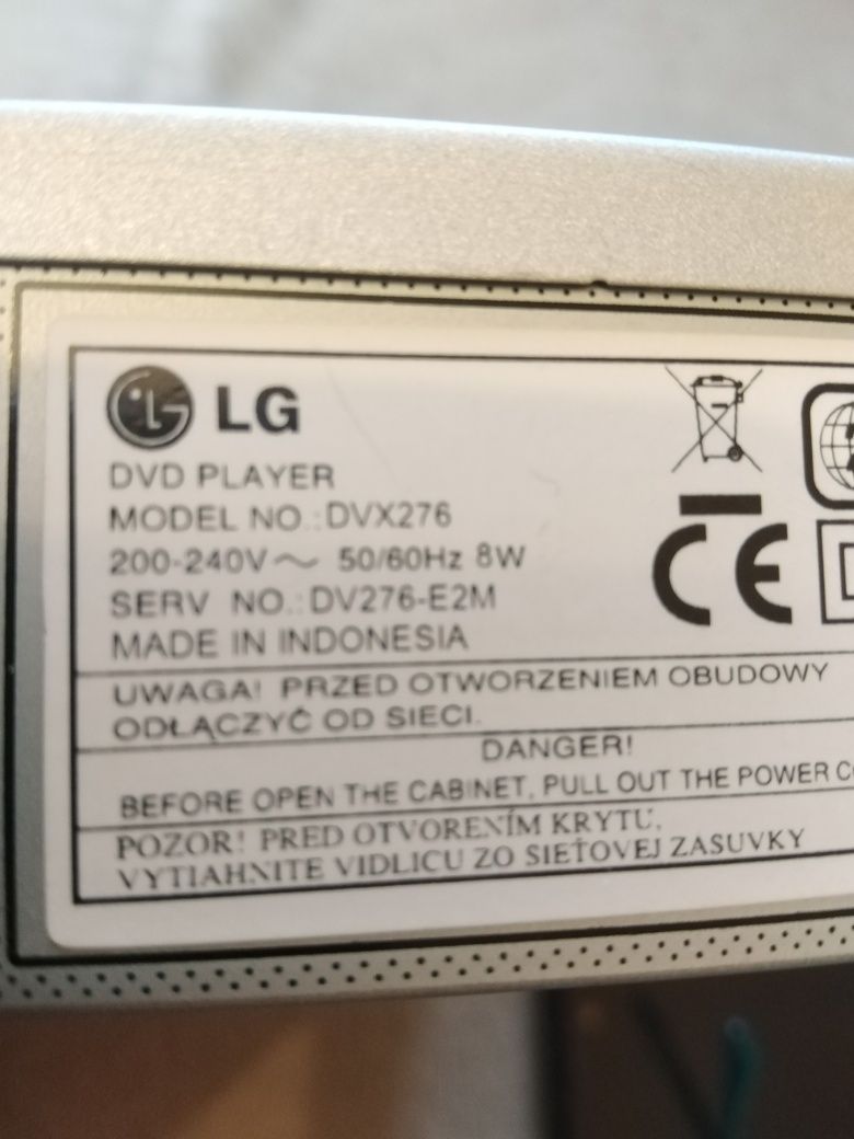 LG DVD PLAYER Kultowy Model NO DVX276