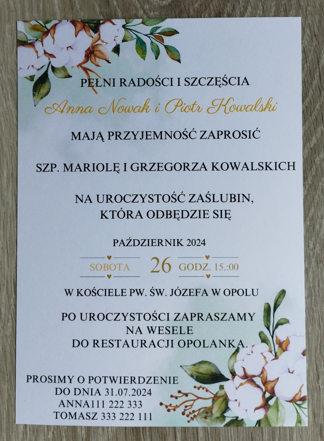 Zaproszenia ślubne