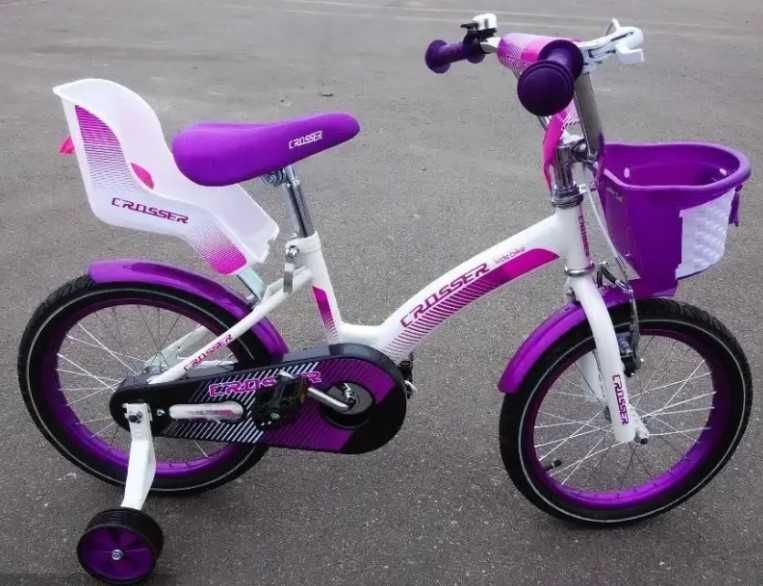 Детский велосипед для девочек Kids Bike Crosser-3 с корзинкой