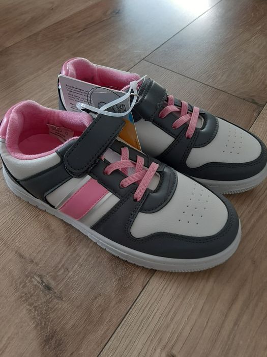 Buty dla dziewczynki nowe przejściowe różowe szare 33
