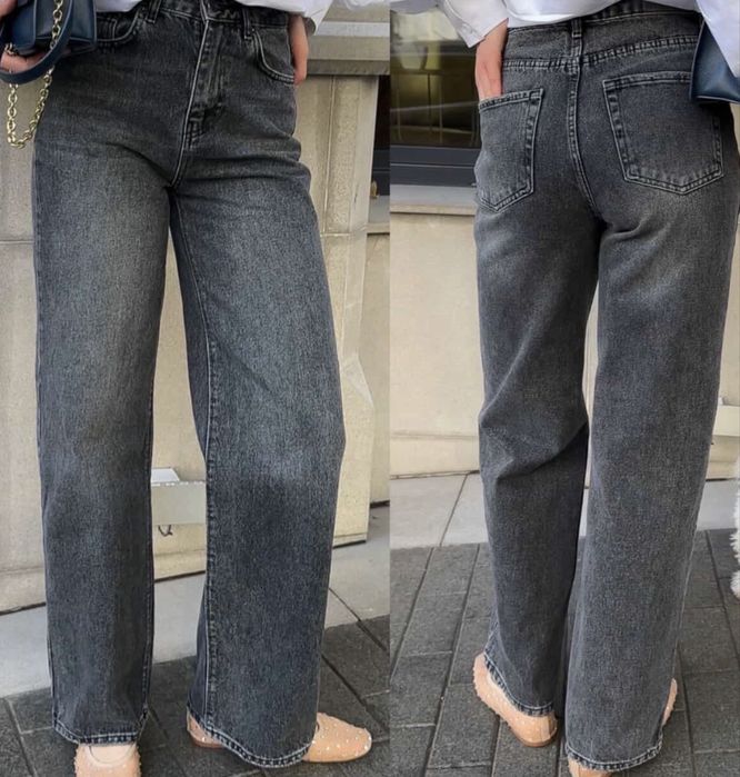 Сірі джинси прямого крою розмір  36