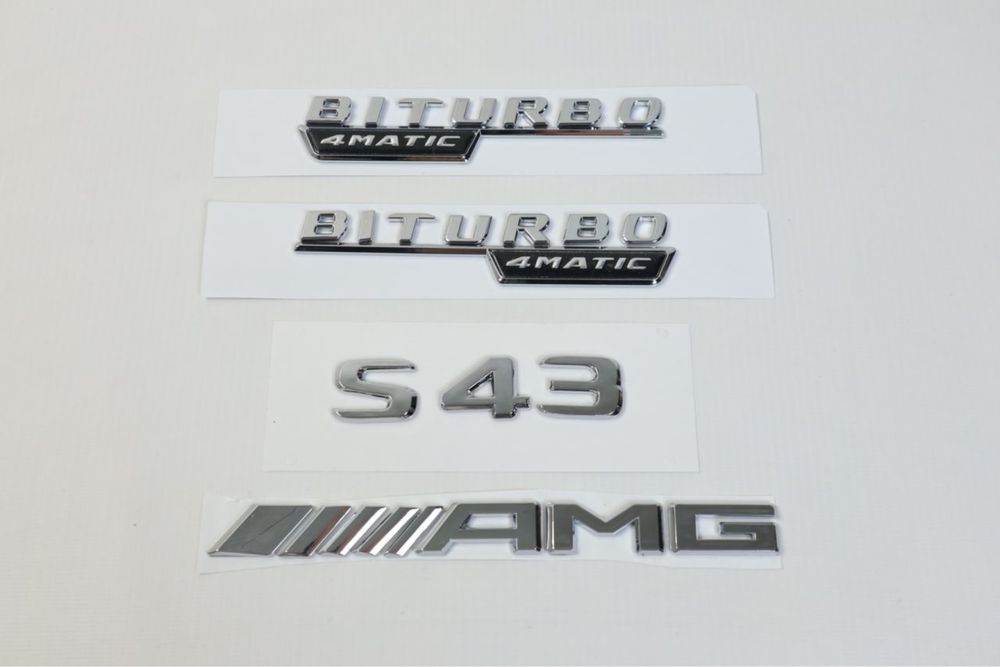 комплект эмблем логтипов шильдик мерседес Mercedes v8biturbo s43 amg