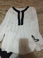 Túnica Zara branca acetinada