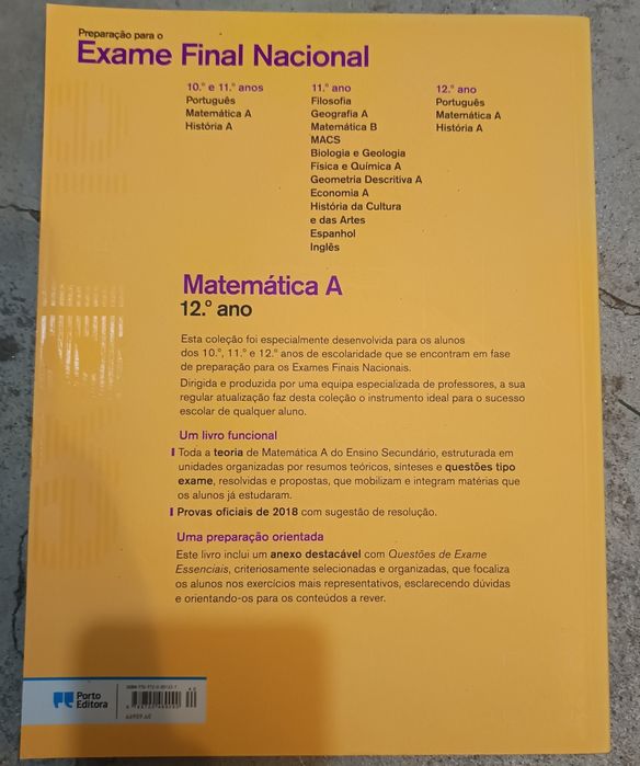 Livro "Preparação para o Exame final Nacional" de Matemática A
